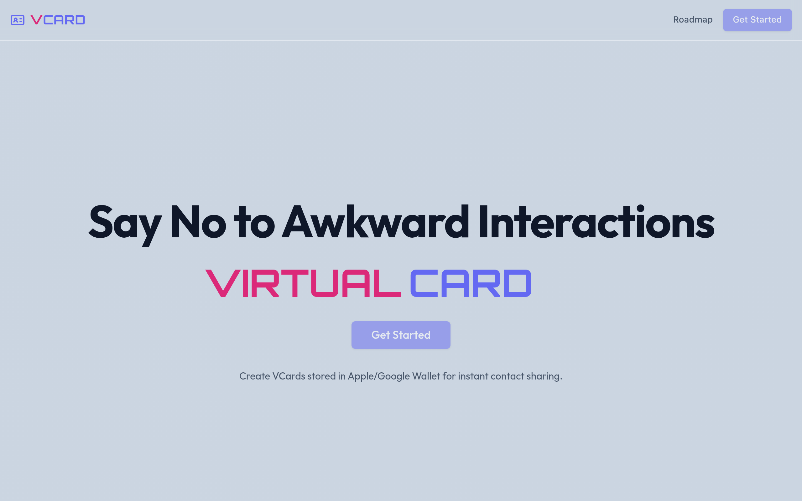 Screenshot of GetVCard