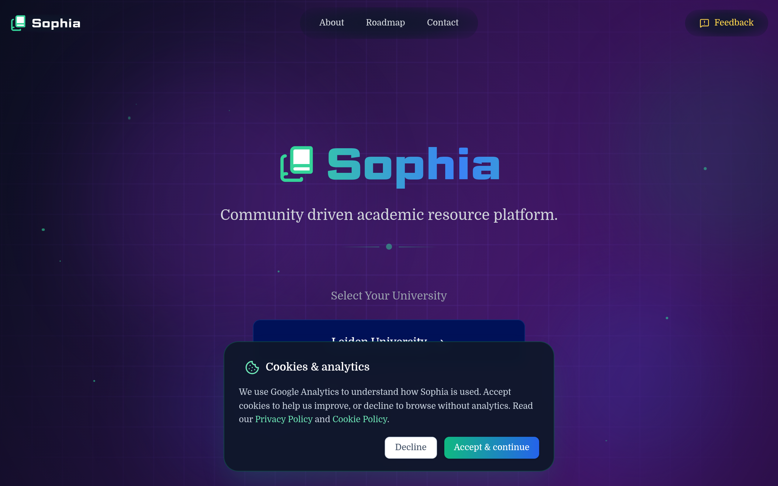 Screenshot of SophiaBase